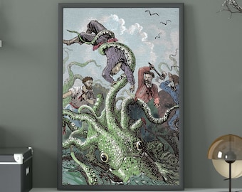 ジュール・ヴェルヌ ポスター ジュール・ヴェルヌ アートプリント 海底