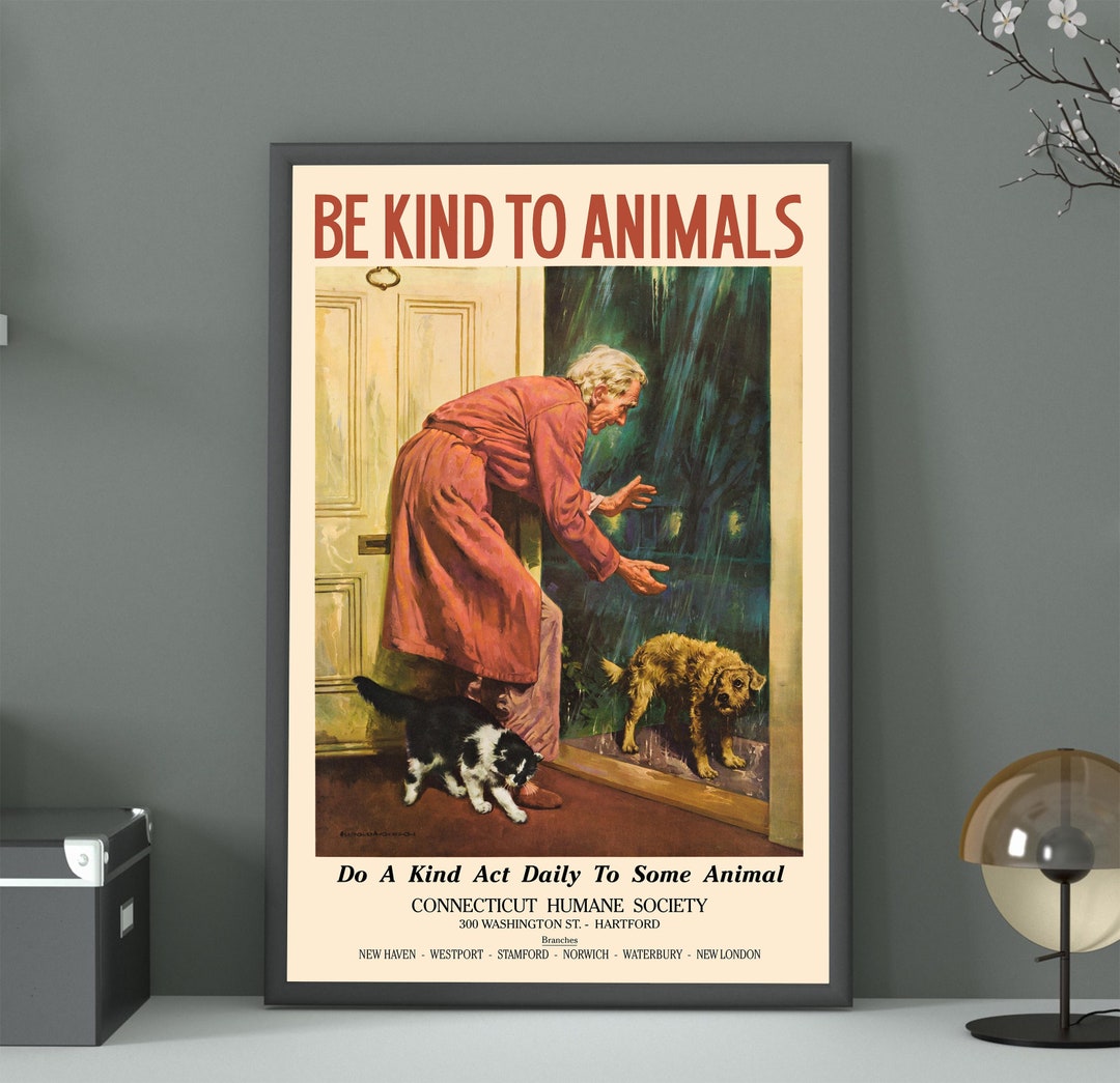 Be Kind To Animals Poster Animal Lover Wall Art Pet Love Decor Be Kind To Animals Poster Animal Lover Wall Art Pet Love Decor