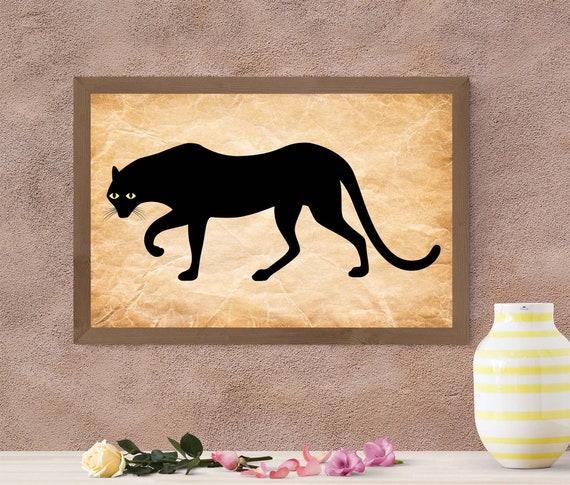 Black Panther Art Print, Jungle Animal Poster, Boho Jungle Art, Home Wall Decor, Tropical Jungle Print, Bohemian Animal, Poster Big Cat Art