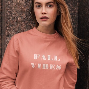 Sudadera con vibraciones otoñales, suéter con clima, camisa de temporada de otoño, suéter de cuello redondo de otoño, camisa acogedora, regalo para amantes del otoño, sudadera con capucha de temporada de calabaza