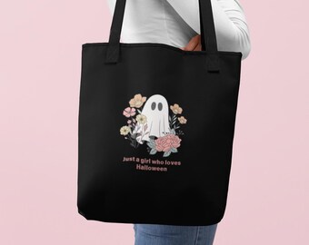 Bolsa de Halloween, amante de Halloween, truco o trato, bruja, bolsa de mano, bolsa con núcleo de cabaña, linda y espeluznante, bolsa de mano, regalo, fiesta de Halloween, truco o trato