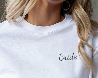 Bride embroidered sweatshirt, custom mrs shirt, engagement gift, bridal gift, bridal shower gift, custom bride gift, bride to be sweater