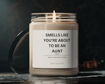 Promoted to auntie gift, grandma candle, new auntie gift, baby announcement gifts aunt, baby on board, pregnancy reveal to family, new mom