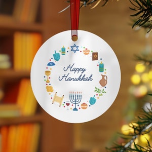Happy Hanukkah ornament, menorah decorations, hanukkah decor christmas, Chanukah festival of lights decor chrismakkah interfaith gift family