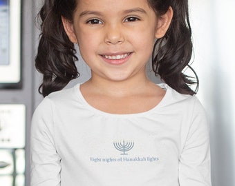 Hanukkah tshirt for toddler long sleeve, kids hanukkah gift, Jewish clothing for kids, cute hanukkah toddler shirt, hanukkah tshirt jewish