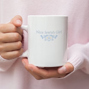 Nice Jewish girl mug, Hanukkah gifts ideas, cute Hanukkah mug, Hanukkah gifts for women, jewish pride gifts, jewish gift ideas jewish image 1