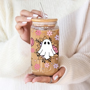 Halloween cup halloween coffee cup with lid and straw glass coffee cup iced coffee cup ice coffee glass witch&#39;s brew Spooky Season Cup mug