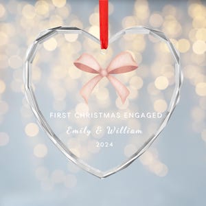 Ornement de fiançailles personnalisé cadeau fiançailles carte de fiançailles Noël fiancés cadeau boule de Noël cadeaux souvenir premier cadeau de Noël