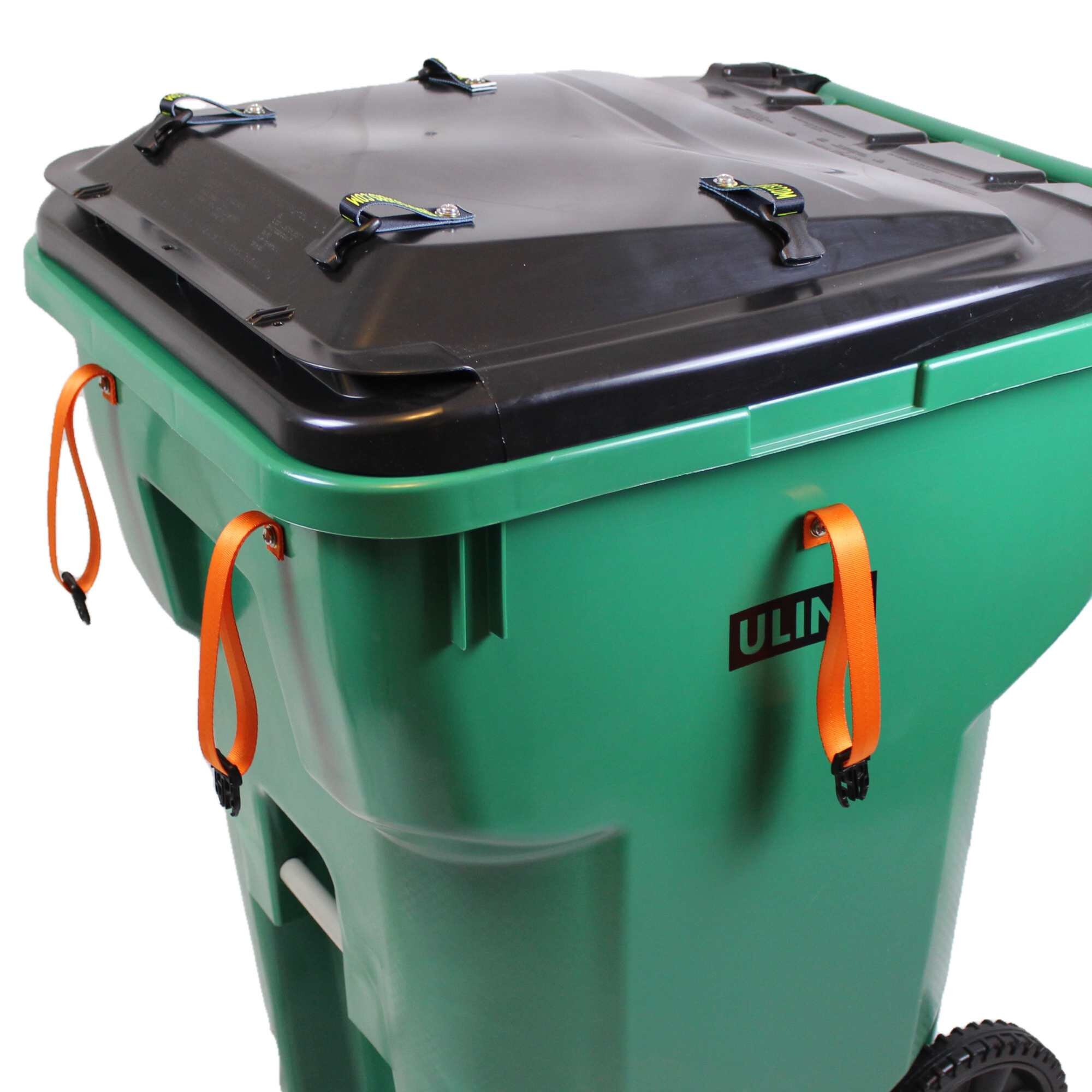 Ultimate Black Bear Trash Locks, Straps to Secure Trash Cans and Carts