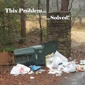 Original Trash Lock - Set of two- Original, keep raccoons,  bears, rats and animals out, lid locked and garbage secure inside the can