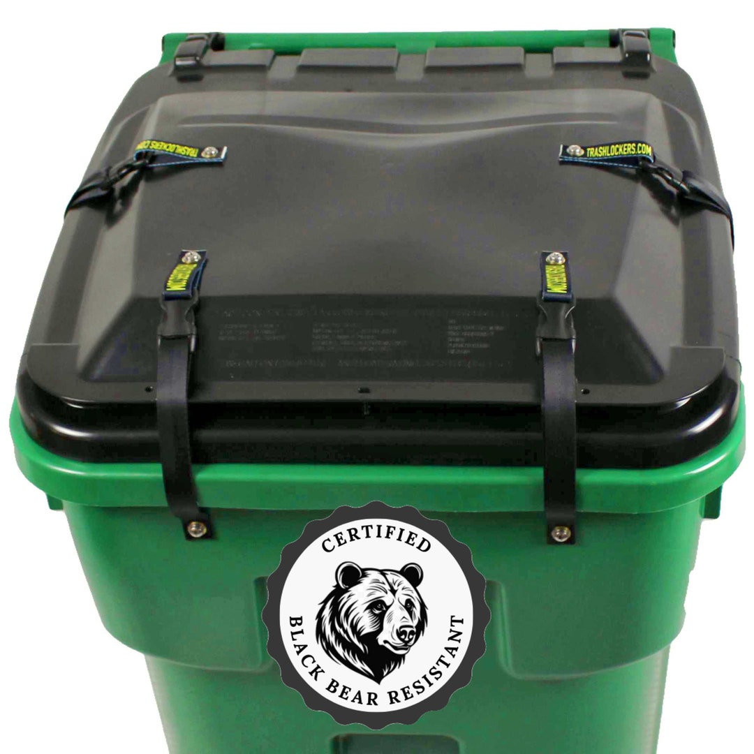Ultimate Black Bear Trash Locks, Straps to Secure Trash Cans and Carts Against Black Bears