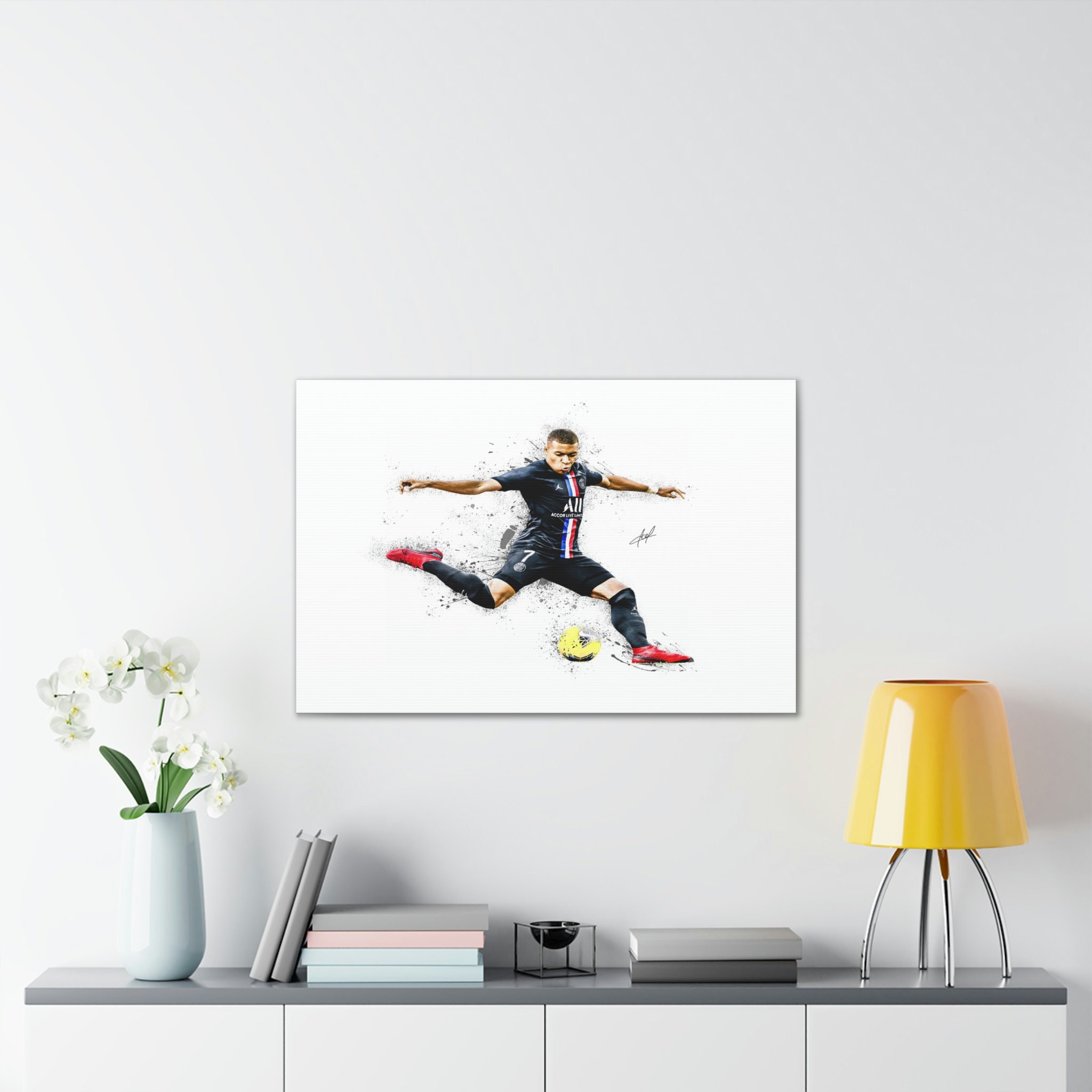 Poster Sur Toile Kylian Mbappé - Taille 30x45 Cm, Impression Haute Qualité, Pour Chambre, Bureau, Cadeau Fan De Foot - 8