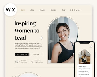 WIX Website Template for Coaches, Influencers, Female Entrepreneurs, Bloggers | Website Design | Minimal Website Template