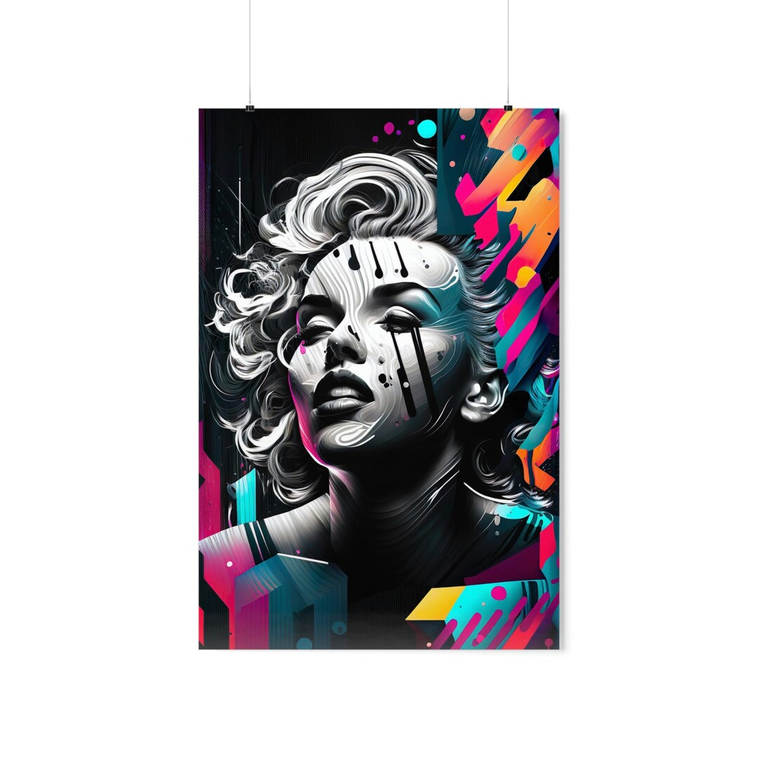 Marilyn Monroe Poster Abstract Poster AI Poster Marilyn Monroe Wall Art ...