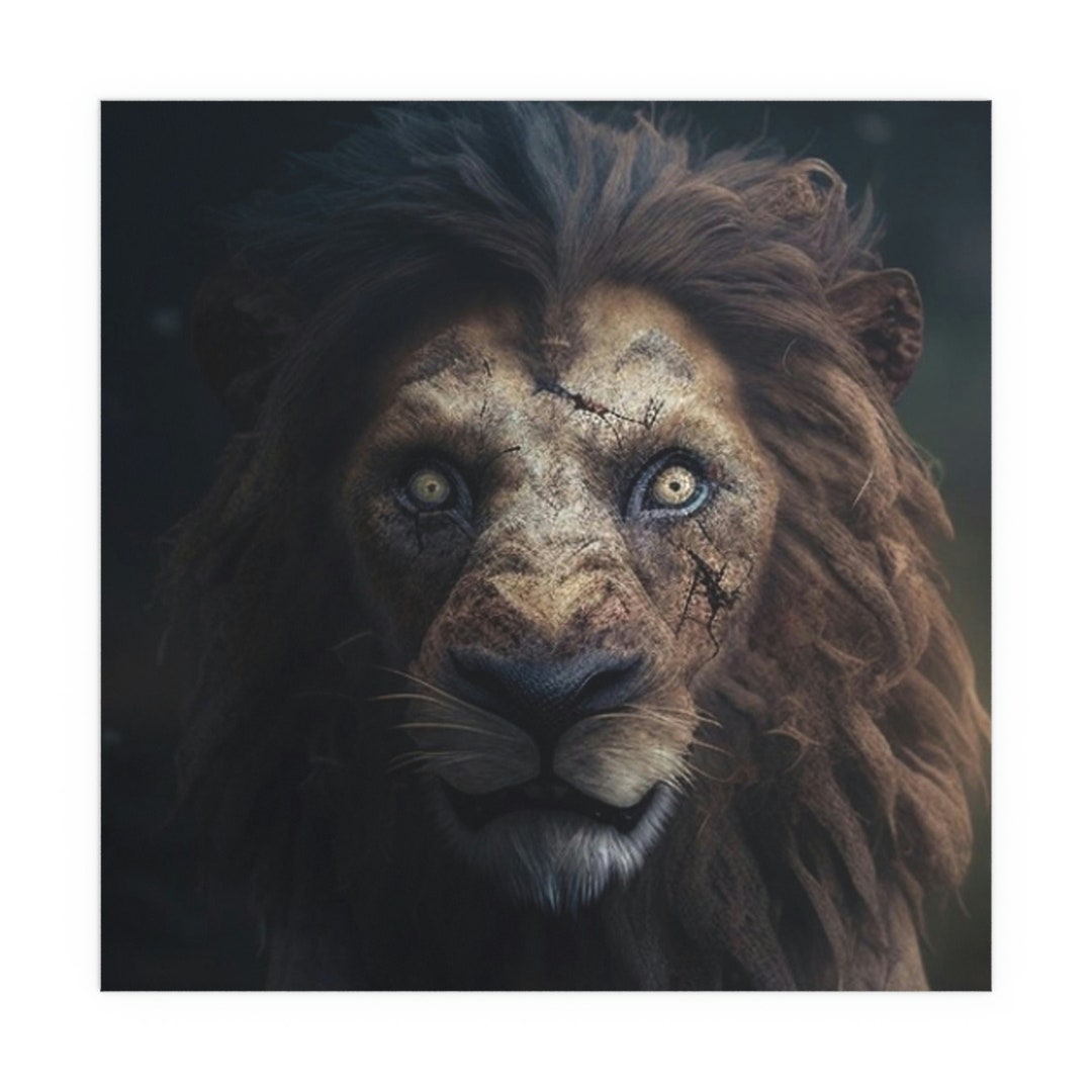 Zombie Lion Art Print Instant Download Printable Home Decor Etsy