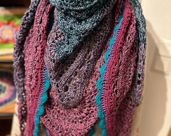 Crocheted triangle scarf