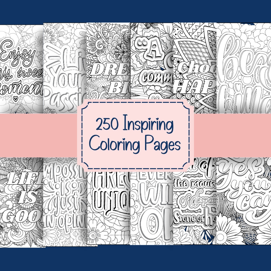 Mental Health Coloring Pages – Positive Motivational Quotes (250 ...