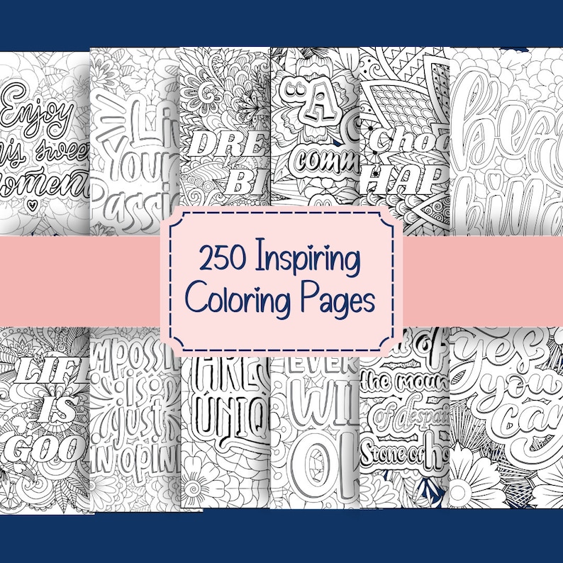 Mental Health Coloring Pages – Positive Motivational Quotes (250 ...