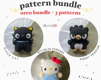 Oreo Bundle - 3 Crochet Patterns *digital download PDF pattern*