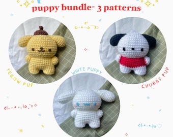 Puppy Bundle - 3 Crochet Patterns *digital download PDF pattern*