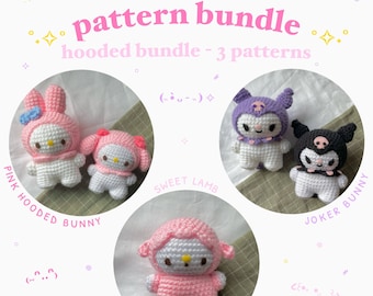 Hooded Bundle - 3 Crochet Patterns *digital download PDF pattern*