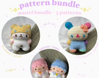 Pastel Bundle - 3 Crochet Patterns *digital download PDF pattern*