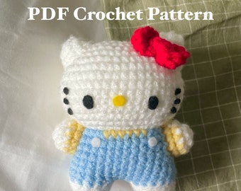 Kitten in Overalls Crochet Pattern *digital download PDF pattern*