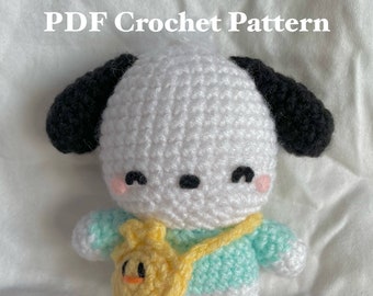 Chubby Puppy with Chick Bag Crochet Pattern *digital download PDF pattern file*