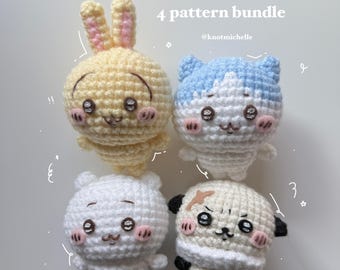 Cute Small Friends Main 4 Bundle Crochet Pattern Bundle (4 Patterns) *digital download PDF pattern*