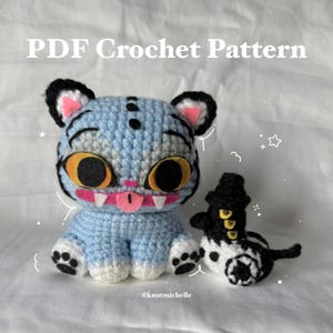 Blue Tiger and Bird (2-in-1) Pattern *digital download PDF pattern*