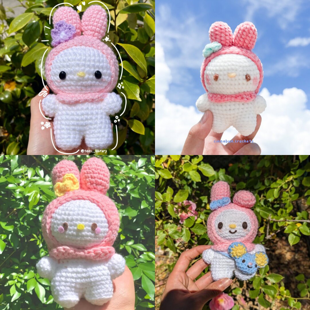 Pink Hooded Bunny - 2 Variations Crochet Pattern *digital Download