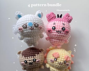 Cute Small Friends Side 4 Bundle Crochet Pattern Bundle (4 Patterns) *digital download PDF pattern*