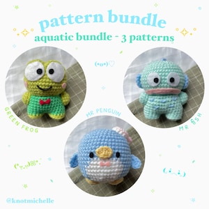Aquatic Bundle - 3 Crochet Patterns *digital download PDF pattern*