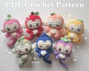 Fruit Monkeys Crochet Pattern *digital download PDF pattern*