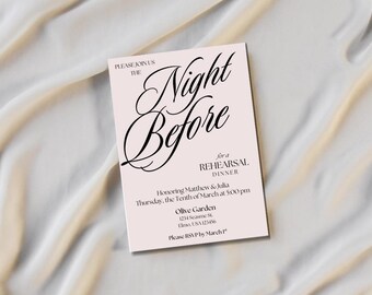 Elegant Rehearsal Dinner Invitation Template | Canva Editable Wedding Invite | Spring Printable Event | Instant Download