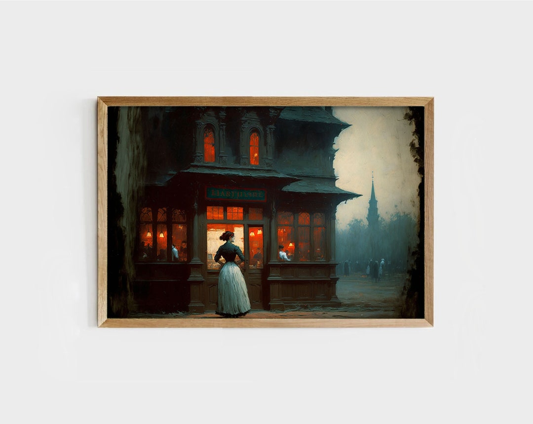 Digital Printable Victorian Gothic Woman Illustration Painting