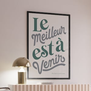 Minimalist French Wall Art , Green Wall Decor, French Decor, Inspirational Quote, Printable Wall Art, Digital Download, Wall Art