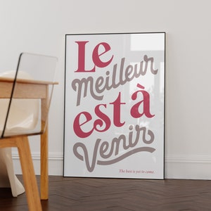 Minimalist French Wall Art , Red Wall Decor, French Decor, French Quote, Inspirational Quote, Printable Wall Art, Digital Download, Wall Art