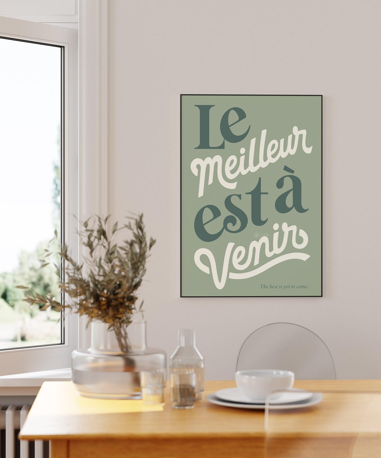 Minimalist French Wall Art , Green Wall Decor, French Decor ...
