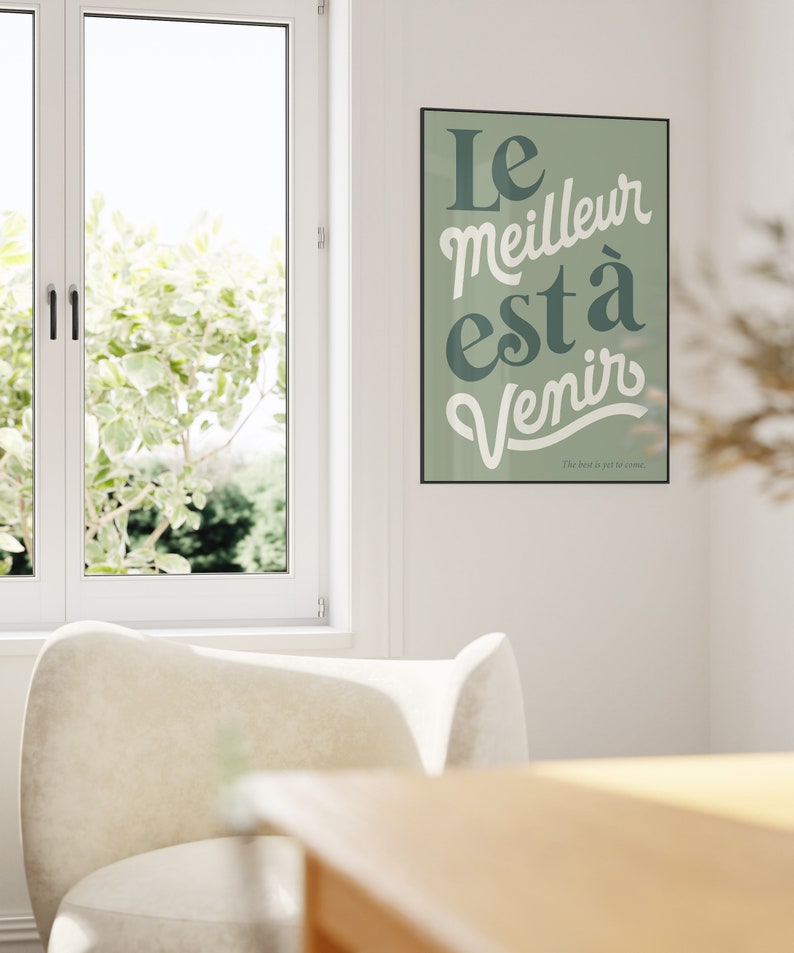 Minimalist French Wall Art , Green Wall Decor, French Decor ...