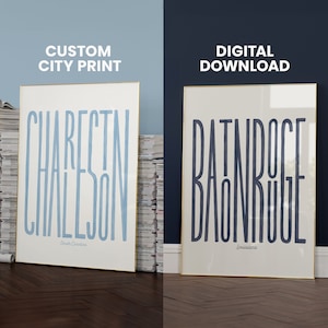 Custom City Print, Digital Download, Digital Print, Custom Gift, Printable Wall Art, Custom Wall Art, Art Prints Download, City Prints