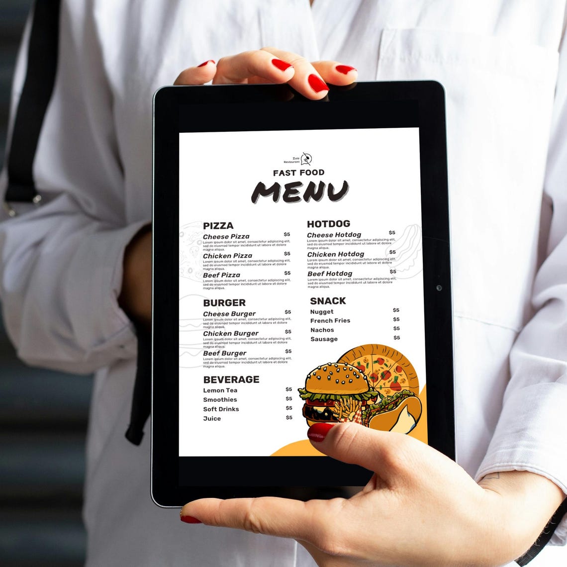 Fast Food Menu Template Editable Fast Food Menu Template A4 Size ...