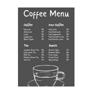Modern Coffee Shop Menu Template in Canva, A4 Size Editable Price List, Custom Design for Cafes, Baristas, and Espresso Bars