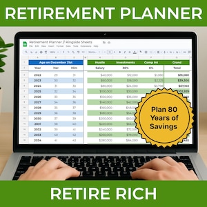 Retirement Planner Spreadsheet on Google Sheets Project Your Retirement Account Balance for up to 80 Years in Advance so You can Retire Rich