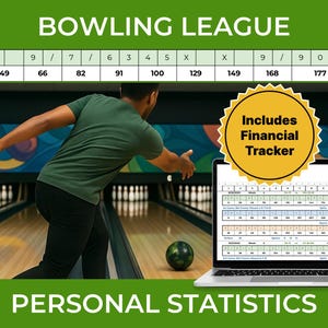 Frame für Frame Bowling Scorecard Google Sheets Tabelle | Verwalte Deine Bowling-Liga und Bowling-Statistiken in nur einem Dokument