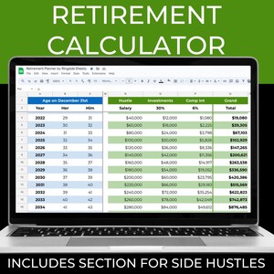 Retirement Planner Spreadsheet on Google Sheets Project Your Retirement Account Balance for up to 80 Years in Advance so You can Retire Rich