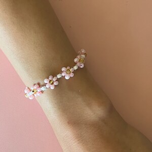 Pink Flowers Bracelet