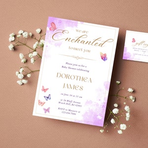 Enchanted Baby Shower, Enchanted to Meet You Baby Shower Invitation, Enchanted Invitation, Taylor Swift Baby Shower, Butterfly Baby Shower image 2