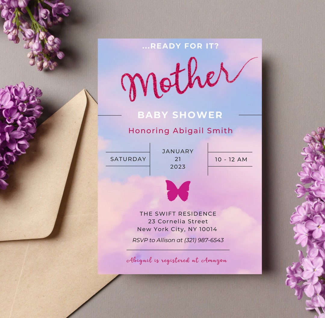 Taylor Swift Lover Inspired Baby Shower Invitation Pink Baby Shower taylor-swift-lover-inspired-baby-shower-invitation-pink-baby-shower