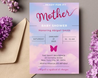 Taylor Swift Lover Inspired Baby Shower Invitation | Pink Baby Shower Invite | Swiftie